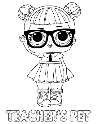 Kolorowanka lalka Teacher Pet